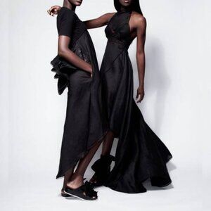 Denis Gagnon SS/16 Black Halter Linen Dress